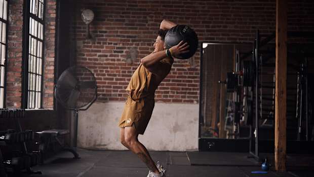 Patrick Mahomes training in an adidas photo shoot.